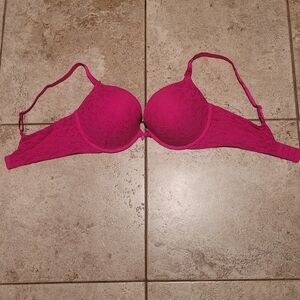 Victoria's Secret Hot Pink Lace Push-Up Bra